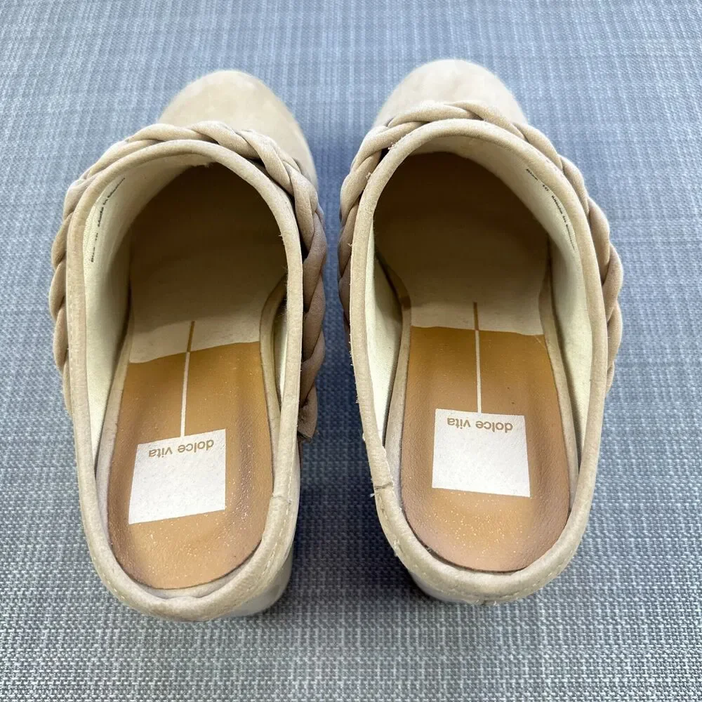 Dolce Vita Tan Mules with Braided Detail - Picture 6 of 9